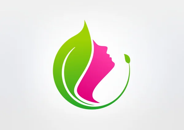 Σχεδιασμός λογότυπου υγιή διάνυσμα καταπράσινη ομορφιά — Διανυσματικό Αρχείο