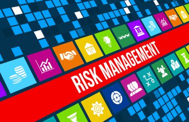Risk yönetimi kavramı görüntü iş ikonları/simgeleri ve boşaltmak.