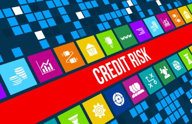 Kredi Risk kavramı görüntü iş ikonları/simgeleri ve boşaltmak.