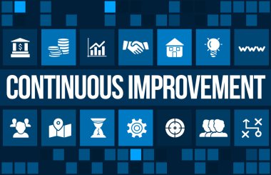 iş ikonları/simgeleri ve boşaltmak ile sürekli improvementconcept görüntü.