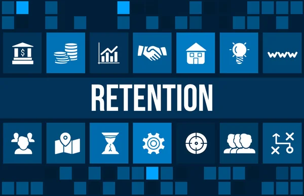 Retention concept image with business icons and copyspace. — Stock Photo, Image