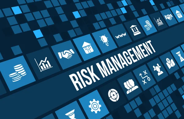 Risk Management concept image with business icons and copyspace. — Stock Photo, Image