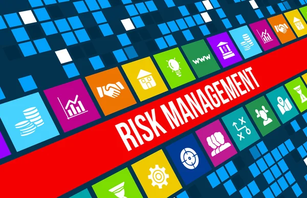 Risk yönetimi kavramı görüntü iş ikonları/simgeleri ve boşaltmak.