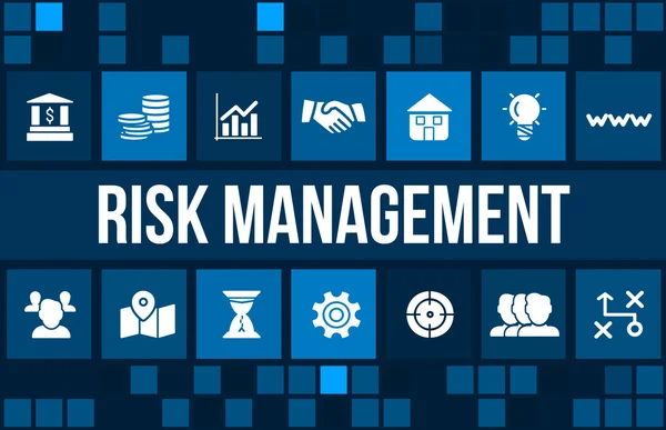 Risk yönetimi kavramı görüntü iş ikonları/simgeleri ve boşaltmak.