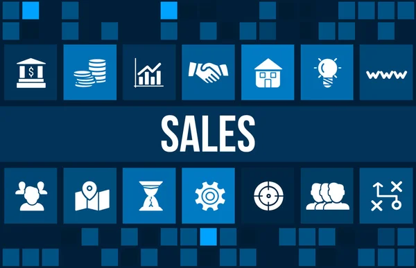 Sales concept image with business icons and copyspace. — Stock Photo, Image