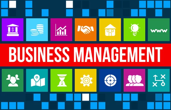 Business management concept images with big title and icons . — Stock Photo, Image