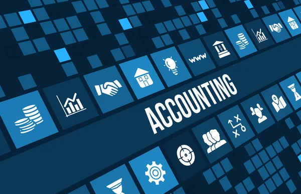 Accounting and accountancy concept image with business icons and copyspace. — Stock Photo, Image