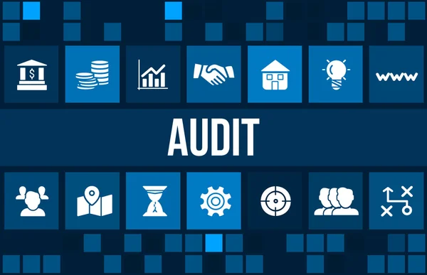 Audit concept image with business icons and copyspace. — Stock Photo, Image