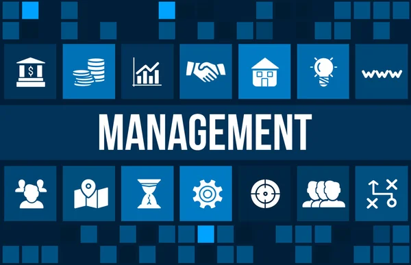 Management concept image with business icons and copyspace. — Stock Photo, Image