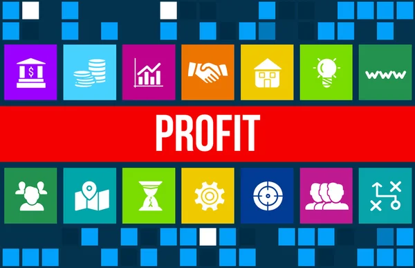 Profit concept image con icone aziendali e copyspace . — Foto Stock