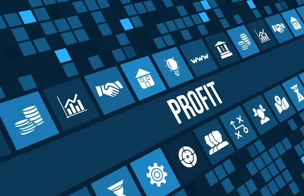 Profit concept image with business icons and copyspace. — Stock Photo, Image