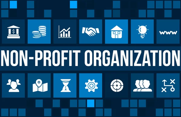 Non-profit organization  concept image with business icons and copyspace. — Stock Photo, Image