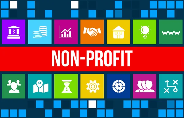 Non-Profit-Konzept Image mit Business-Ikonen und Copyspace. — Stockfoto