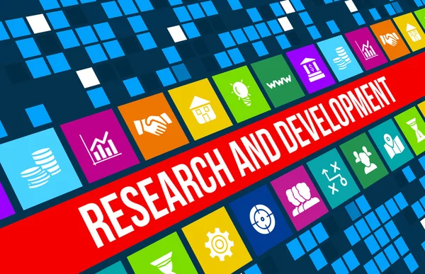 Research and development  concept image with business icons and copyspace. — Stock Photo, Image