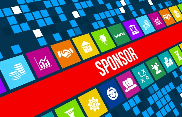 Sponsor  concept image with business icons and copyspace. — Stock Photo, Image