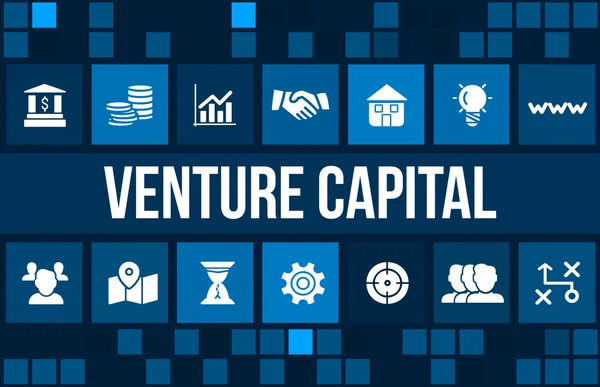 Concetto di Venture Capital con icone di business e copyspace . — Foto Stock