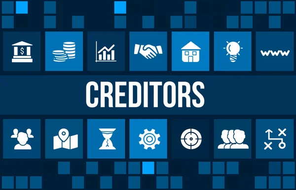 Creditors concept image with business icons and copyspace. — Stock Photo, Image