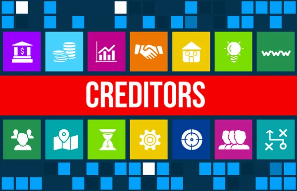 Creditors concept image with business icons and copyspace. — Stock Photo, Image