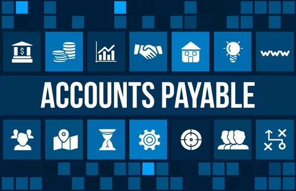 Account payable concept image with business icons and copyspace. — Stock Photo, Image