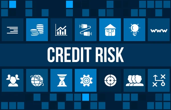 Імідж концепції кредитного ризику з бізнес-іконками та копіями . — стокове фото