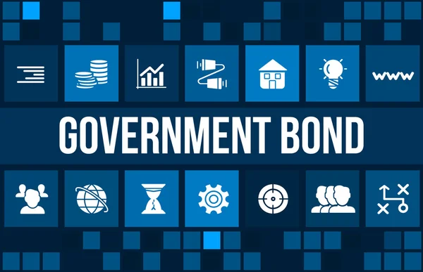 Regeringen Bond konceptet bild med business ikoner och copyspace. — Stockfoto