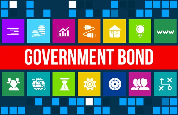 Regeringen Bond konceptet bild med business ikoner och copyspace. — Stockfoto