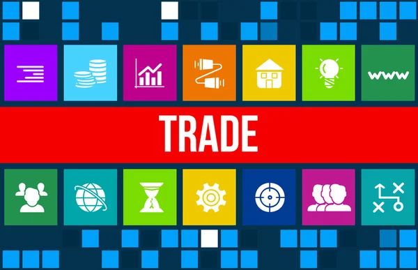 Trade concept image with business icons and copyspace. — Stock Photo, Image