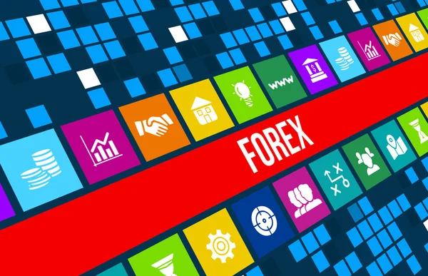 Forex concept image with business icons and copyspace. — Stock Photo, Image