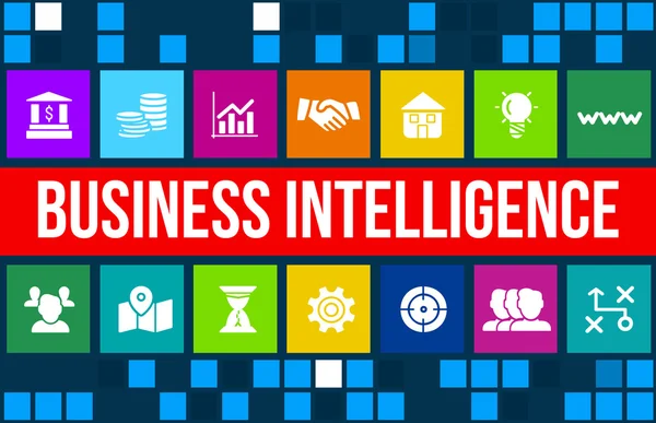 Image de concept de Business Intelligence avec des icônes d'affaires et de l'espace de copie . — Photo