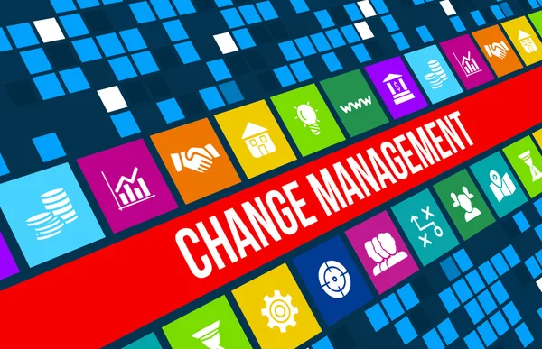 Change Management Konzept Image mit Business Icons und Copyspace. — Stockfoto