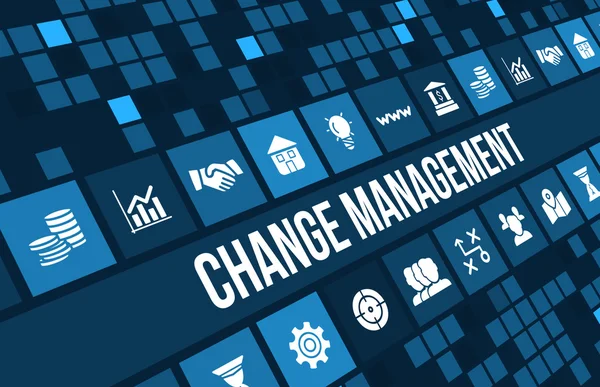 Change Management Konzept Image mit Business Icons und Copyspace. — Stockfoto