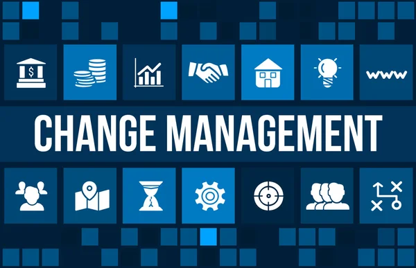 Change Management Konzept Image mit Business Icons und Copyspace. — Stockfoto