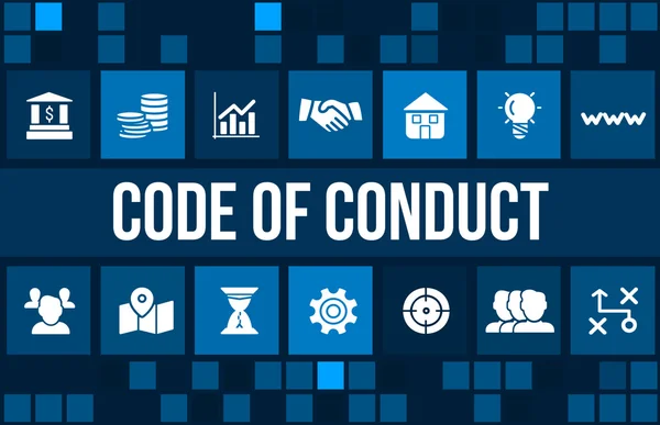 Código de conducta imagen conceptual con iconos de negocio y copyspace . — Foto de Stock