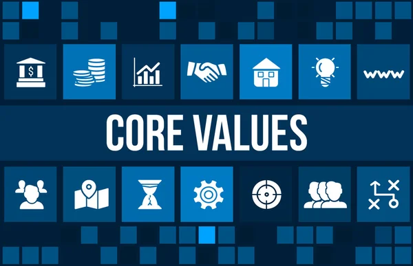 Core values concept image with business icons and copyspace. — Stock Photo, Image