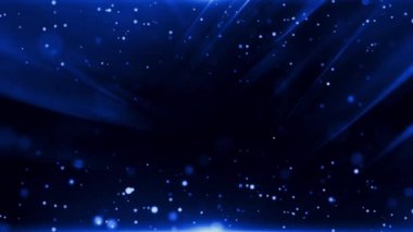 Koyu mavi Soyut Arkaplan Hareketli ve titreşimli Parçacıklar ve Işık Işığı Efekti - Canlandırma