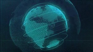 Uzayda Dönen Küre Hologramı - Dünya Canlandırması - 3D animasyon