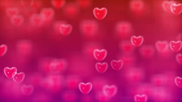 Animation Pink Hearts Background Template Графика — стоковое видео