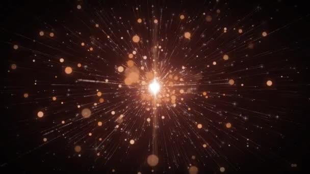 Particelle Luce Arancione Brillamenti Che Volano Galleria Animazione — Video Stock