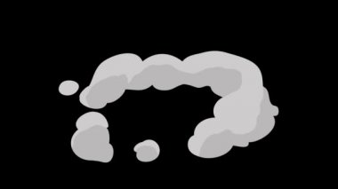Kara Arkaplanda Patlayan Duman Seti Çizgi Roman Etkisinin Döngü Animasyonu. - Grafikler