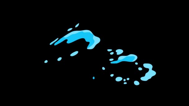 Набір Елементів Ефекту Води Тла Розщеплення Води Чорному Тлі Графіка — стокове відео