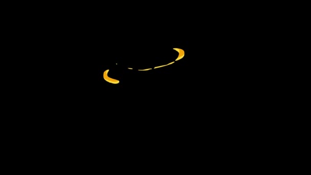 Gelbe Flüssige Elemente Fliegen Formen Plätschern Schwarzen Hintergrund Grafik — Stockvideo