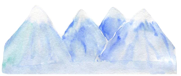 Berge Handgezeichnet Mit Tusche Und Aquarellen Skizzenstil Illustration — Stockfoto