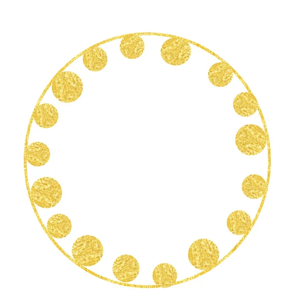 Watercolor pastels and circles, lines. Gold round contour frame. Illustration for greeting cards, logos. — Stock Photo, Image