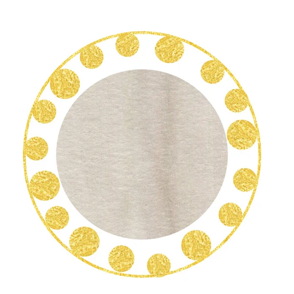 Pastéis aquarela e círculos, linhas. Quadro de contorno redondo dourado. Ilustração para cartões de felicitações, logotipos. — Fotografia de Stock