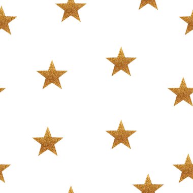 Altın yıldızlı kusursuz desen. Resim. Sarı folyo dokusu..