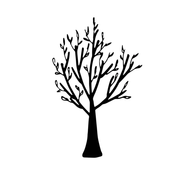 Vector tree. Print for greeting cards and greetings. — Stock Vector