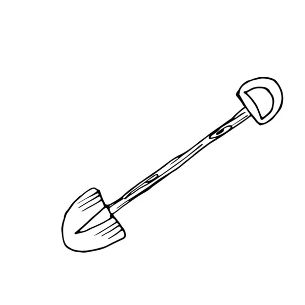 Shovel. Vector childrens illustration. A set for childrens holidays. Print on fabric. Doodle. — Stock Vector