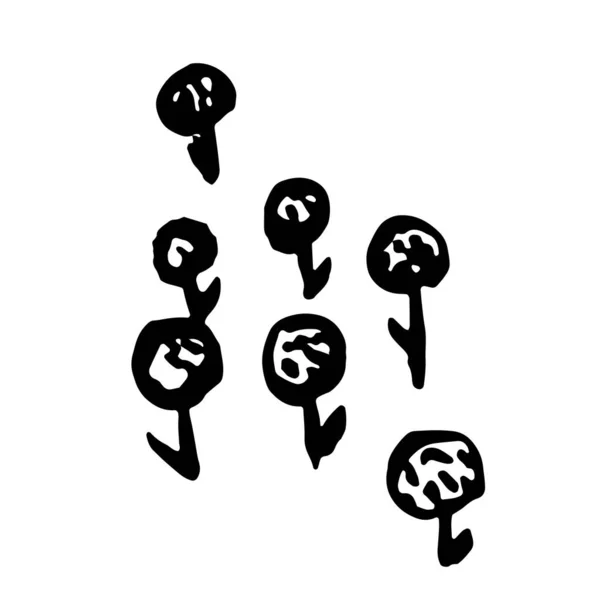 Illustration vectorielle dessinée à la main de fleur en fleurs. Logo élément de conception pour la collection d'été. — Image vectorielle