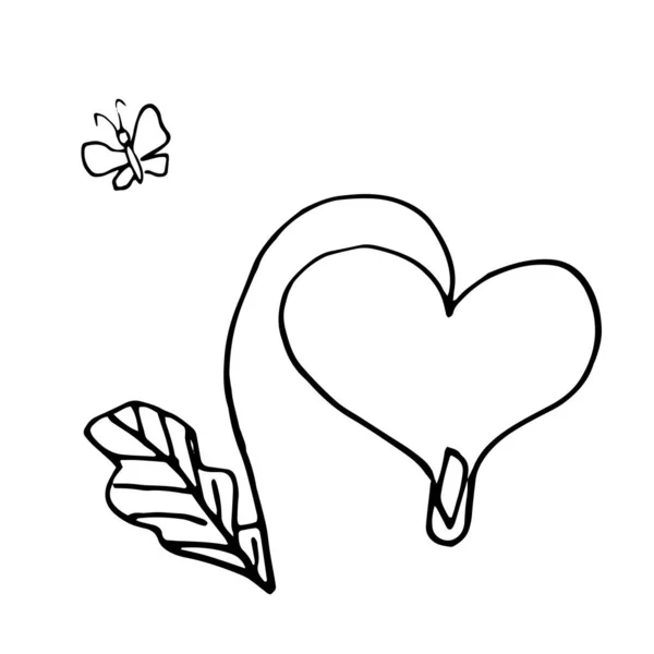 Ilustración vectorial dibujada a mano de flor en flor. Elemento de diseño del logotipo para la colección de verano. — Vector de stock