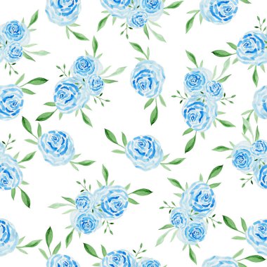 Çiçekler ve yapraklarla kusursuz desen. Elle çizilmiş. Duvar kağıdı ya da kumaş için çiçek deseni. Çiçekler ve yapraklar. Doku arkaplanı.